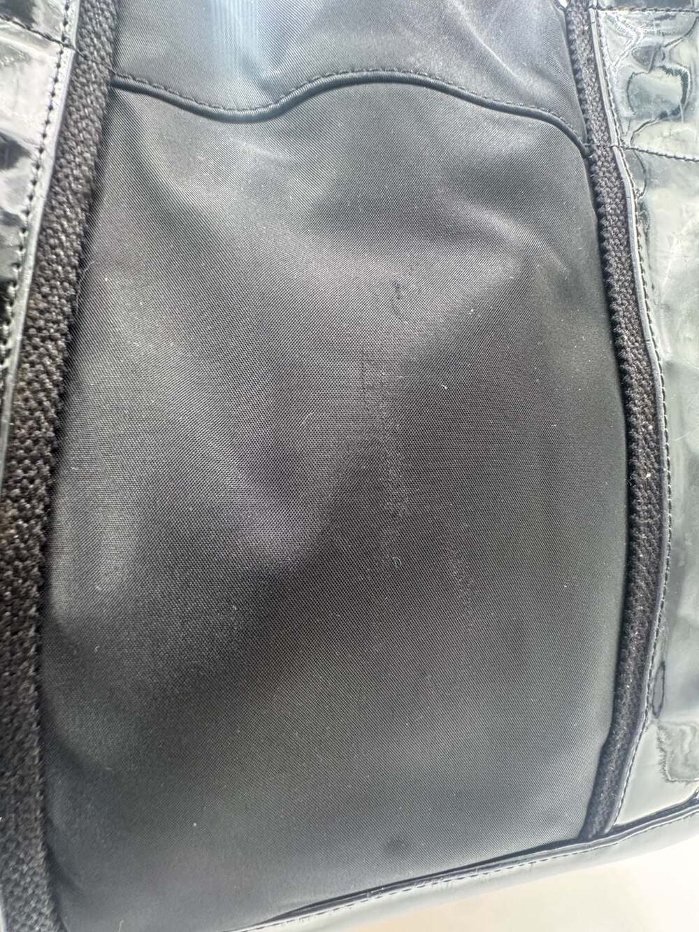 Tory Burch Ella Large Black Nylon Patent Trim Tote Bag - Picture 5 of 10